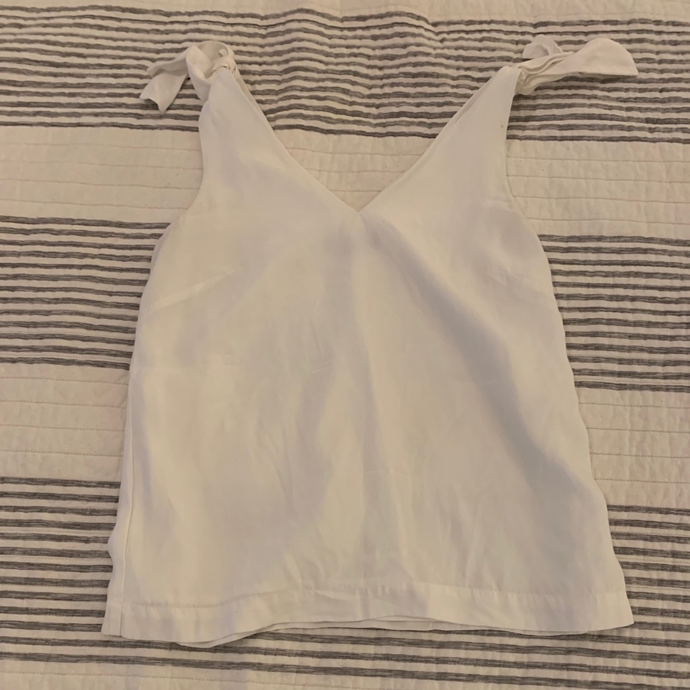 White silk blouse tank